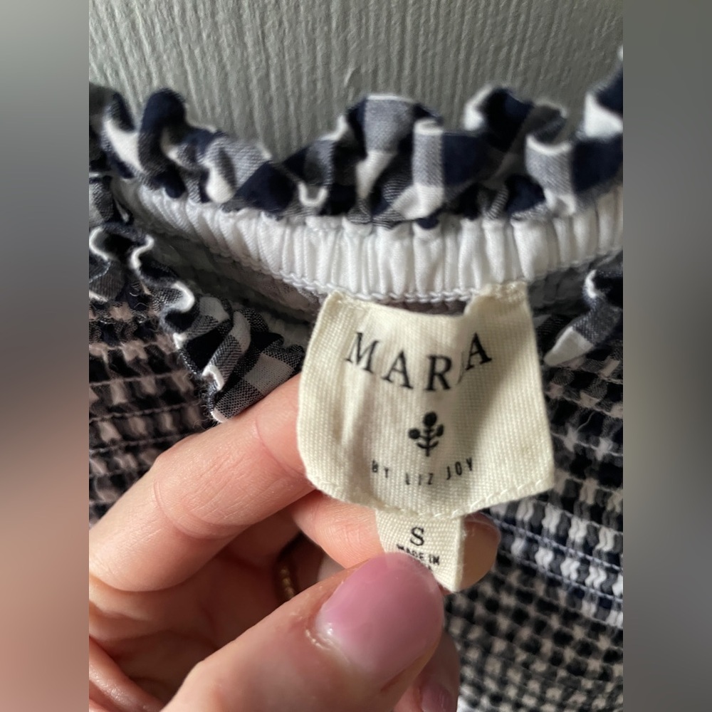 Marea by Liz joy sasco Navy blue Gingham Square-Neck Maxi Dress - Picture 4 of 6